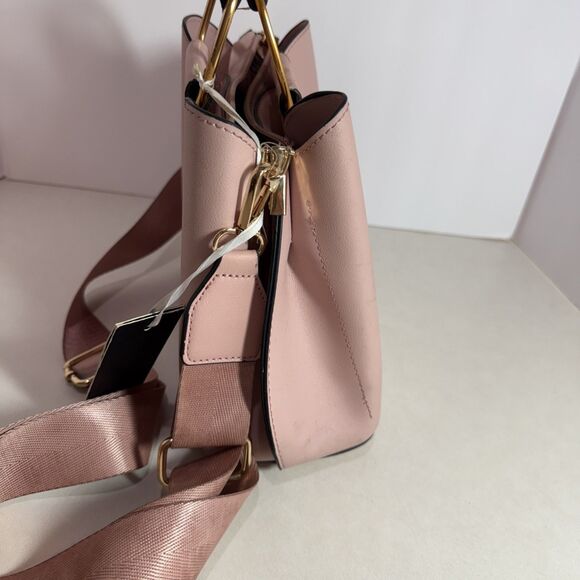 La Terre Vegan Leather Blush Pink Satchel Handbag Gold Hardware NWT” - Picture 5 of 9